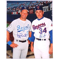 Nolan Ryan &amp; George Brett Signed 16x20 Photo (Ryan Hologram &amp; Brett Hologram)
