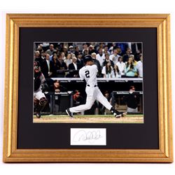 Derek Jeter Signed Yankees 19x21 Custom Framed Display (PSA LOA)
