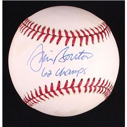 Jim Bouton Signed OAL Baseball Inscribed "62 Champs" (SOP COA)