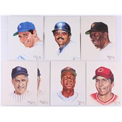 Lot of (7) LE Ron Lewis "Living Legends" 8x10 Lithographs with Sandy Koufax, Enos Slaughter, Willie 