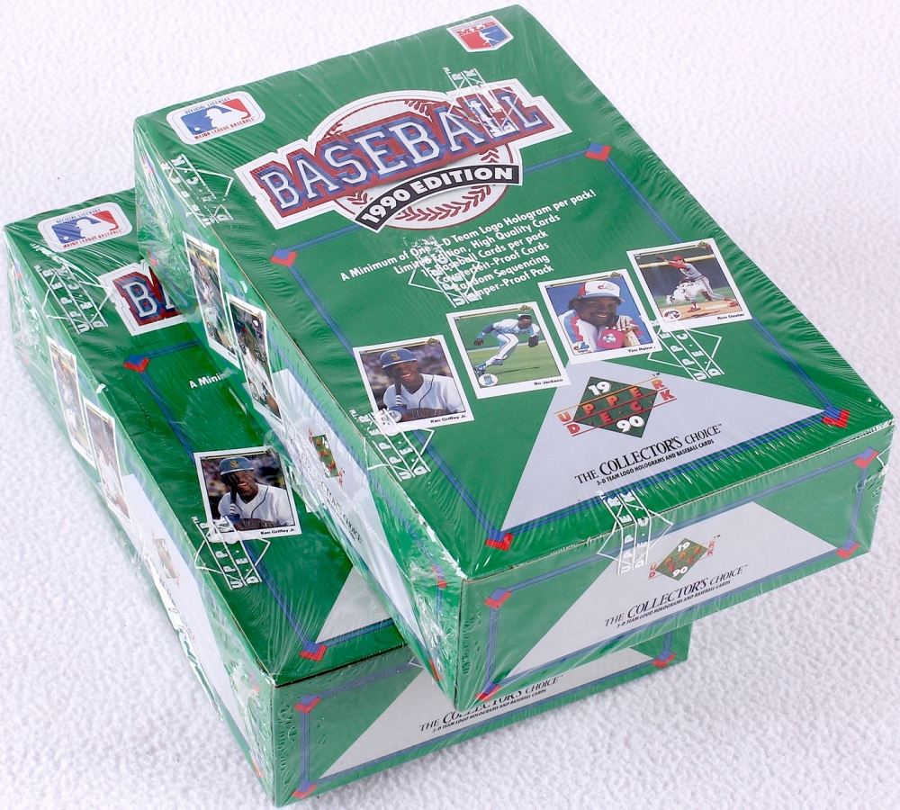 Lot Of 2 1990 Edition Upper Deck Baseball Unopened Boxes Of 36 Packs Lot Of 2 1990 Edition Upper Deck Baseball Unopened Boxes Of 36 Packs