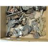 Image 1 : BOX LOT VINTAGE FURNITURE HARDWARE CASTERS LATCHES