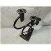 Image 1 : PRIMITIVE HEAVY WROUGHT IRON CANDELABRA HOLDER