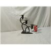 Image 2 : PRIMITIVE HEAVY WROUGHT IRON CANDELABRA HOLDER