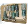Image 1 : BOX LOT 12  ANTIQUE GLASS INSULATORS ELECTRIC