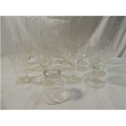 BOX LOT VINTAGE CRYSTAL STEMWARE WINE GLASSES