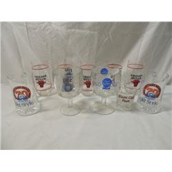 BEVERAGE GLASSES CHICAGO BEARS BULLS OLD STYLE