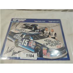 KEN SCHRADER SCOTT HANSEN NASCAR AUTOGRAPHED PHOTO