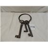 Image 1 : ANTIQUE VINTAGE JAILER KEY SET ON RING C@@L