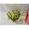 Image 2 : VIKING OR MURANO STYLE BLOWN ART GLASS GREEN FLUTE