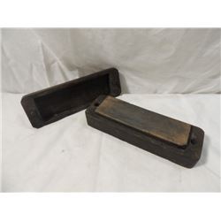 ANTIQUE VINTAGE WOOD CASED KNIFE OIL STONE