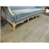 Image 2 : VERY NICE VICTORIAN BLUE VELVET SOFA WOOD TRIM