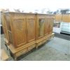 Image 3 : 2 PIECE OAK ANTIQUE SIDEBOARD BUFFET VITRINE STAND