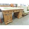 Image 2 : ANTIQUE CAPTAINS STYLE GOTHIC SOLID OAK DESK