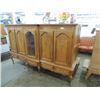 Image 2 : ANTIQUE OAK BUFFET SIDEBOARD VITRINE ON STAND