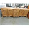 Image 1 : ANTIQUE OAK SIDEBOARD BUFFET VITRINE ON STAND