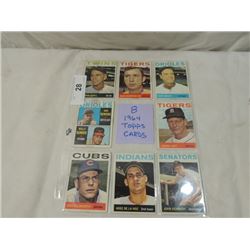 LOT 8 1964 TOPPS BASEBALL CARDS