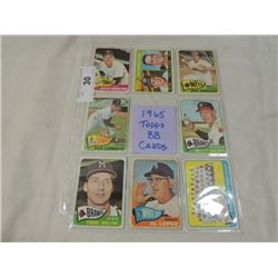LOT 8 1965 TOPPS BASEBALL CARDS