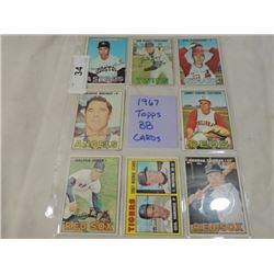 LOT 8 1967 TOPPS BASEBALL CARDS