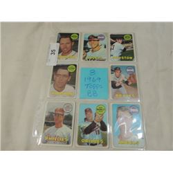 LOT 8 1969 TOPPS BASEBALL CARDS