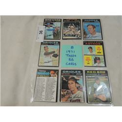 LOT 8 1971 TOPPS BASEBALL CARDS