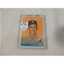 1958 JERRY LUMPE #193 MINT ROOKIE CARD