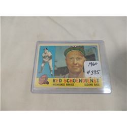 1960 TOPPS RED SCHOENDIENST #335 BASEBALL CARD