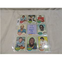 17 CARD LOT FOOTBALL SPORTS CARDS TOPPS 1976
