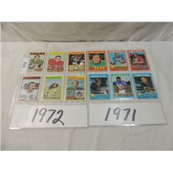 12 CARD LOT FOOTBALL SPORTS TOPPS 1972