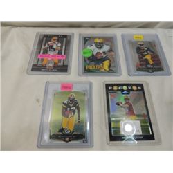 5 CARD LOT FOOTBALL CARDS PACKERS ROOKIE REFRACTOR