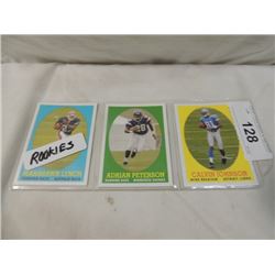 3 SPORTS FOOTBALL CARDS ROOKIES LYNCH PETERSON