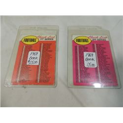 PAIR 1969 FOOTBALL CARD TOPPS CHECKLIST CLEAN