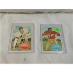 2 TOPPS FOOTBALL CARDS VINTAGE 1960 CARDS
