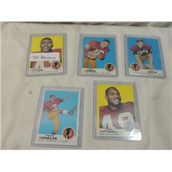 LOT 5 1969 REDSKINS FOOTBALL CARDS VINTAGE TOPPS
