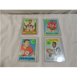 4 VINTAGE TOPPS FOOTBALL CARDS 1963 64 66