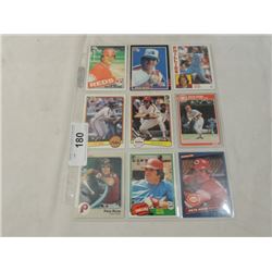 9 BASEBALL CARDS ALL PETE ROSE MIXED MAKERS YEARS