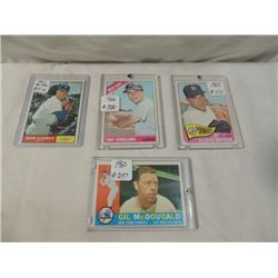 4 CARD LOT BASEBALL VINTAGE 1960 61 65 66 NICE!