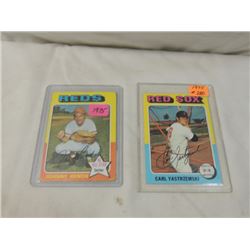 2 CARD LOT BASEBALL 1975 TOPPS BENCH YASTRZEMSKI