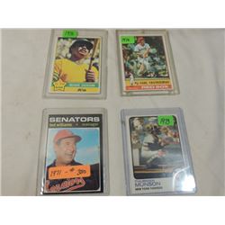4 CARD LOT BASEBALL CARDS TOPPS 1976 1971 1973 WOW