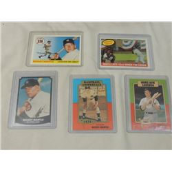 5 BASEBALL CARD LOT MICKEY MANTLE MIXED YEARS