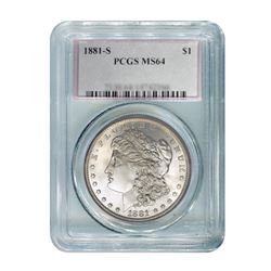 1881 $1 Morgan Silver Dollar - PCGS MS64