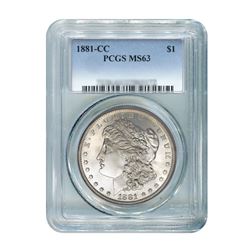 1881-CC $1 Morgan Silver Dollar - PCGS MS63