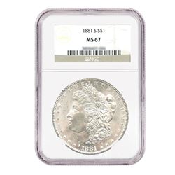 1881-S $1 Morgan Silver Dollar - NGC MS67