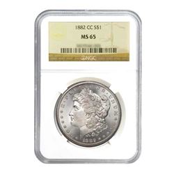 1882-CC $1 Morgan Silver Dollar - NGC MS65