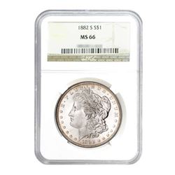 1882-S $1 Morgan Silver Dollar - NGC MS66