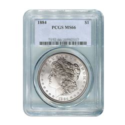 1884 $1 Morgan Silver Dollar - PCGS MS66