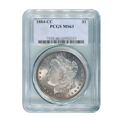 1884-CC $1 Morgan Silver Dollar - PCGS MS63