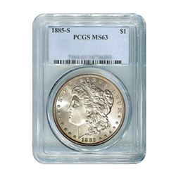 1885-S $1 Morgan Silver Dollar - PCGS MS63