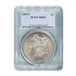 1885-S $1 Morgan Silver Dollar - PCGS MS64