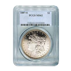 1887-S $1 Morgan Silver Dollar - PCGS MS62